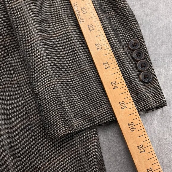 Hickey Freeman Blazer Men‎ 43 Brown Rust Windowpane Plaid Bespoke Union USA VTG - Picture 6 of 15